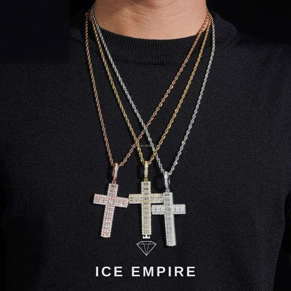 Iced Out Baguette Rose Gold Plated Moissanite Pendant