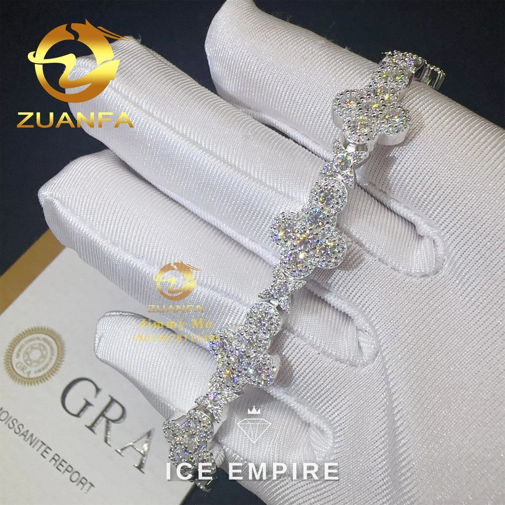 Iced Out Cross Rose Gold Plated Moissanite Cuban Chain