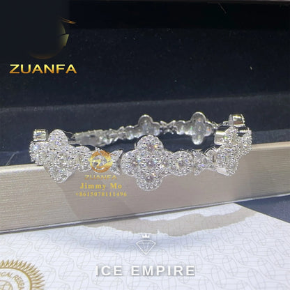 Iced Out Cross Rose Gold Plated Moissanite Cuban Chain