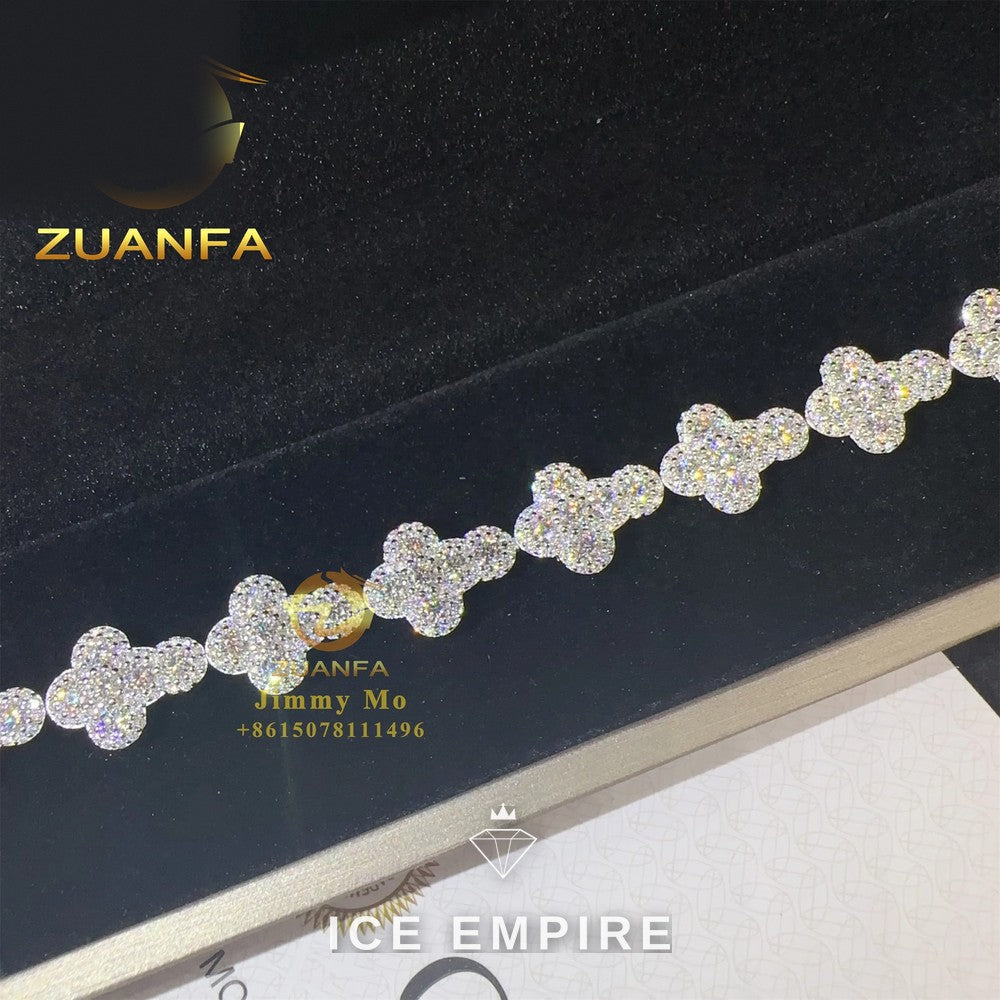 Iced Out Cross Rose Gold Plated Moissanite Cuban Chain