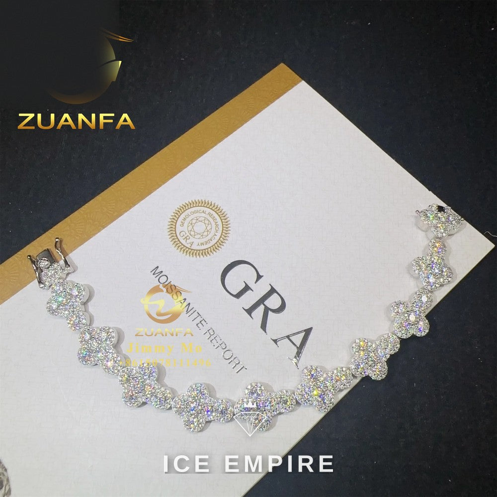 Iced Out Cross Rose Gold Plated Moissanite Cuban Chain