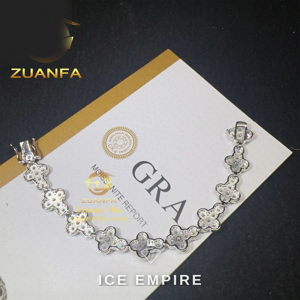 Iced Out Cross Rose Gold Plated Moissanite Cuban Chain