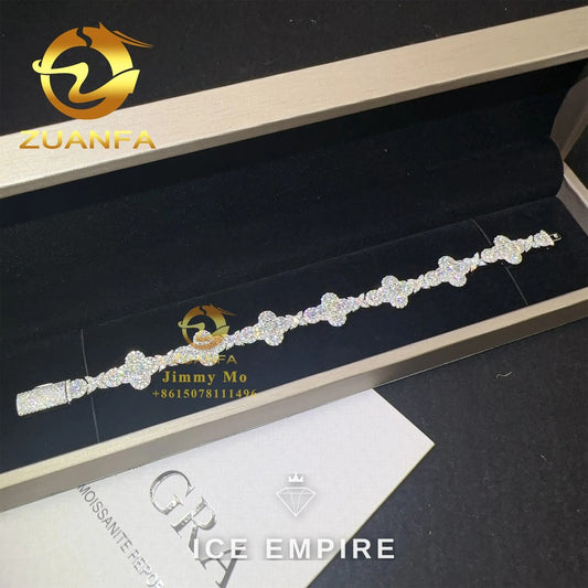Iced Out Cross Rose Gold Plated Moissanite Cuban Chain