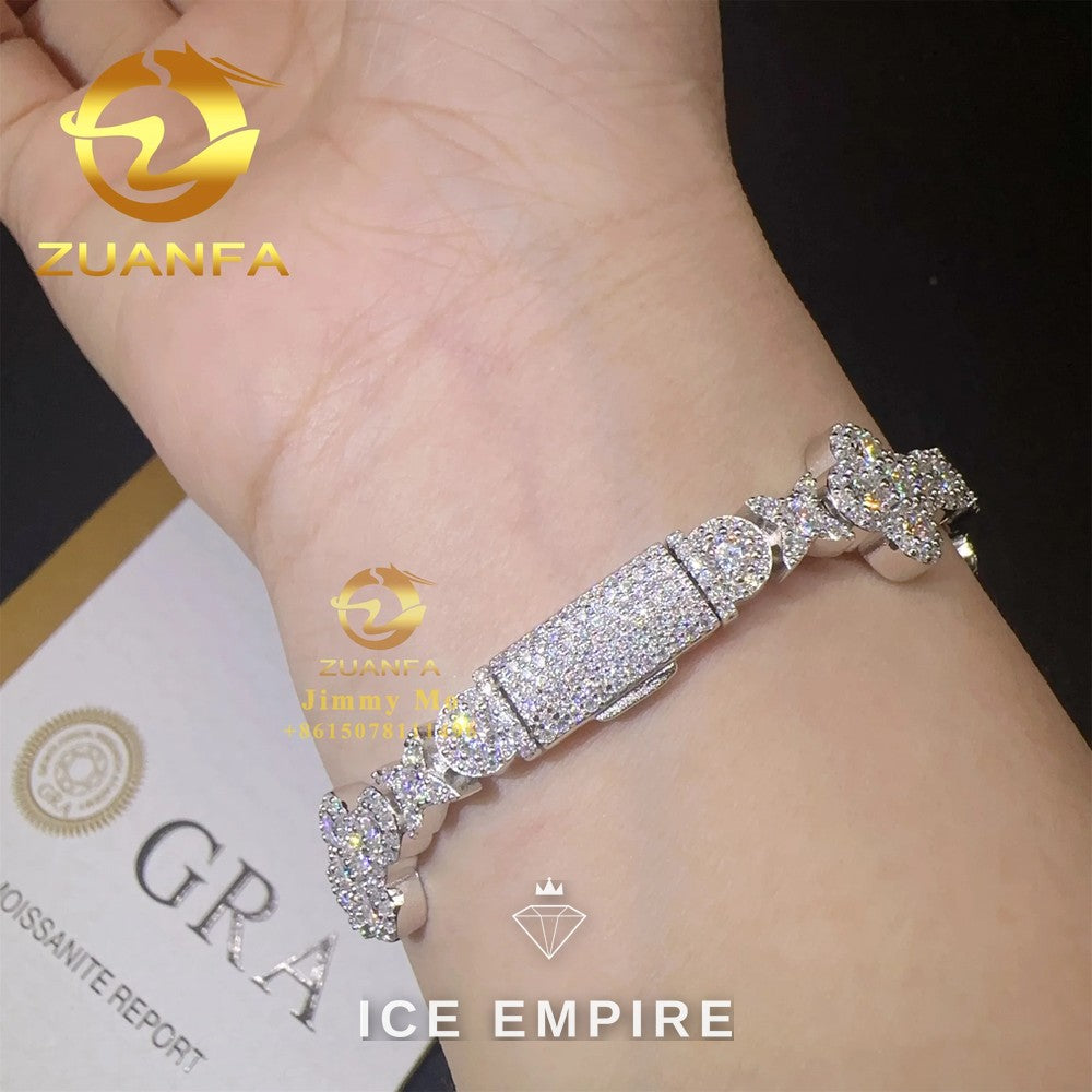 Iced Out Cross Rose Gold Plated Moissanite Cuban Chain