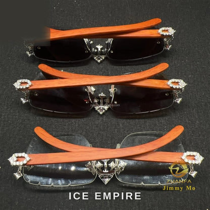 Iced Out Cross 925 Silver Moissanite Glasses