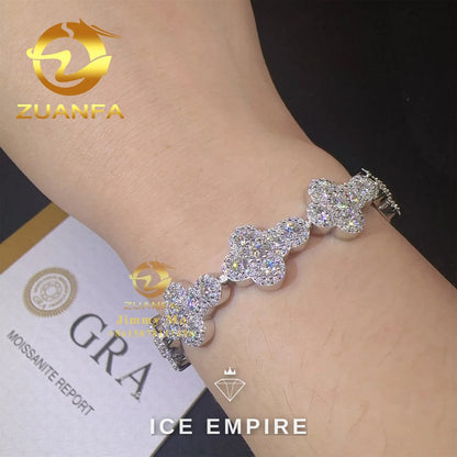 Iced Out Cross Rose Gold Plated Moissanite Cuban Chain