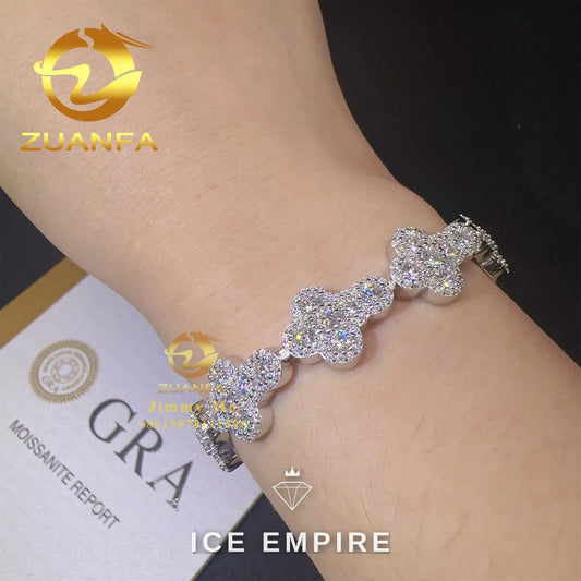 Iced Out Cross Rose Gold Plated Moissanite Cuban Chain